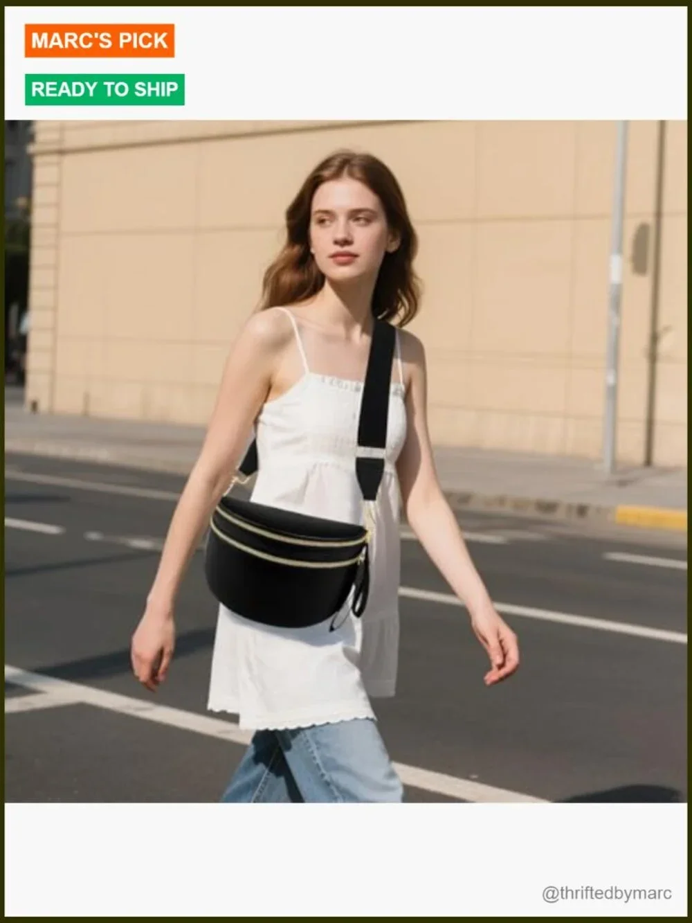 Large Nylon Crossbody Bag Adjustable Strap Spacious Fanny Pack Sling - Picture 3 of 7